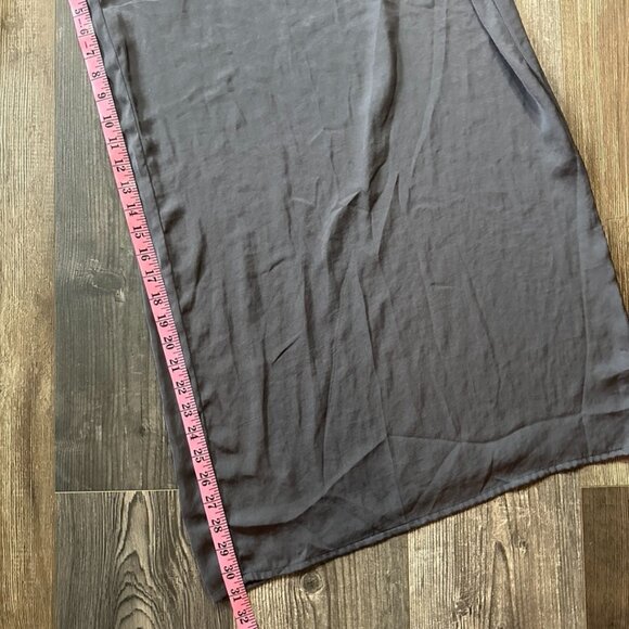 Zara Palazzo Trousers Womens Small Gray High Waisted Wide Leg Pleated Minimalist - Picture 6 of 6